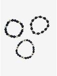 Men's Black & Silver Beaded Bracelet Set, , alternate