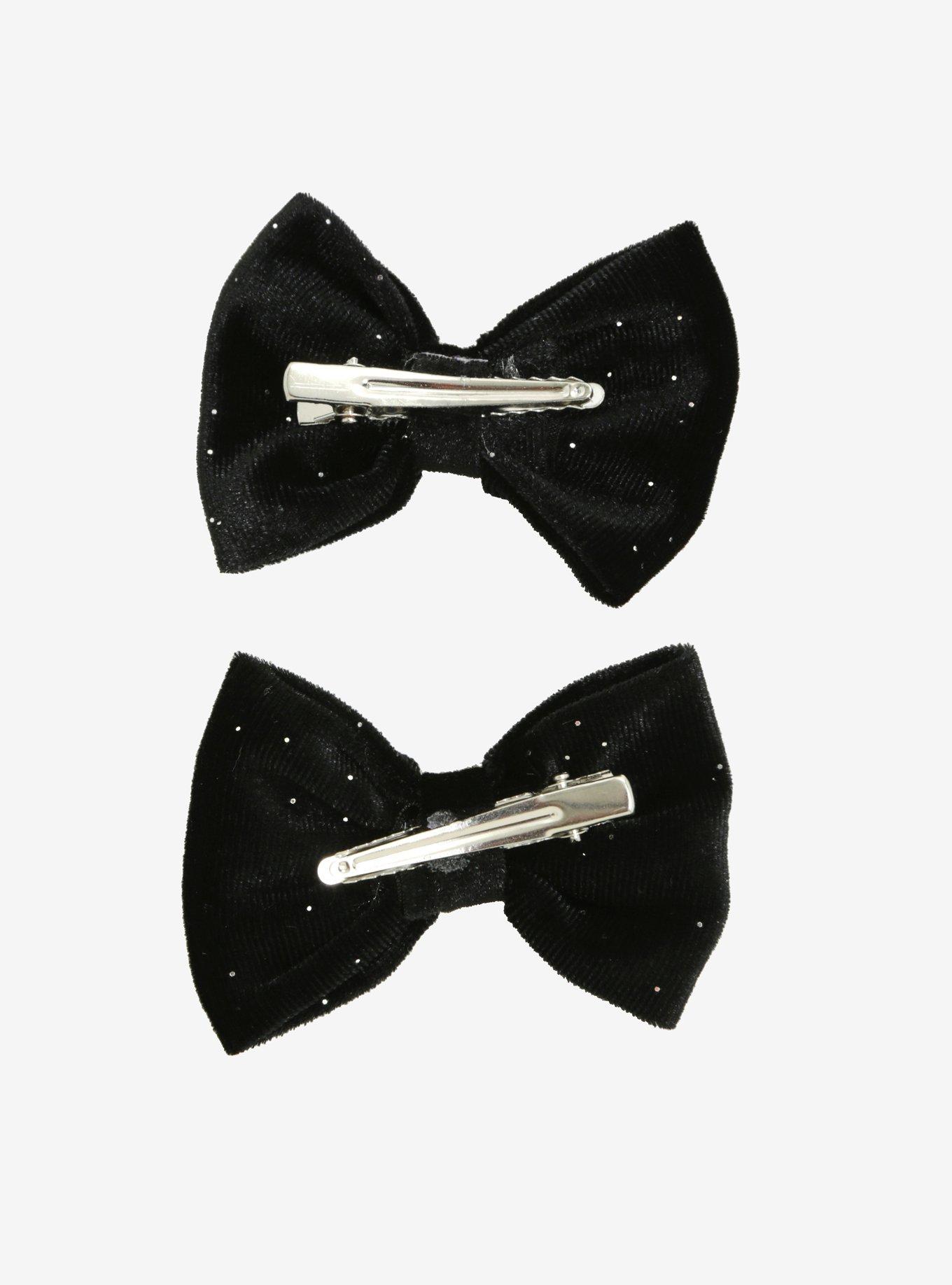 Blackheart Black Velvet Hair Bow Set, , alternate