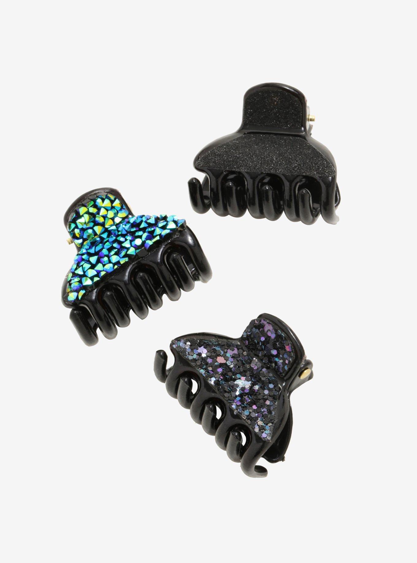 Blackheart Glitter Hair Clip Set, , alternate