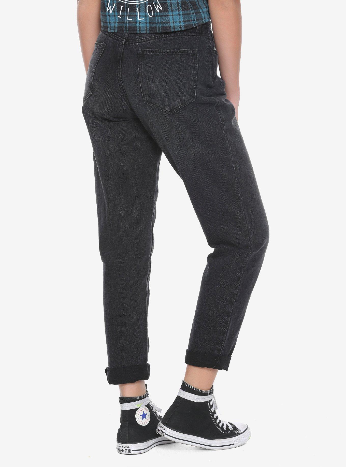 Faded Black Girlfriend Jeans, , alternate