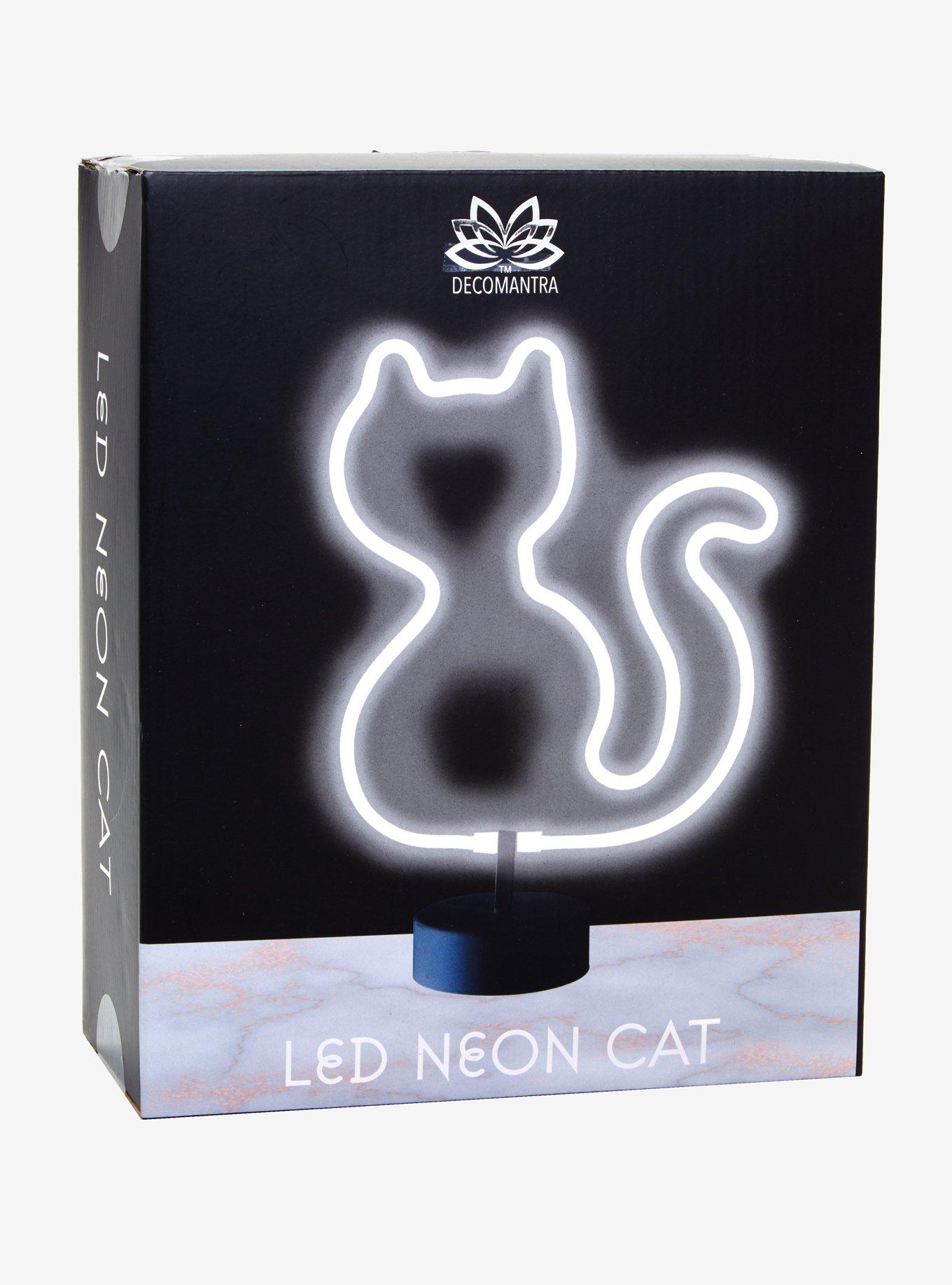 LED White Neon Cat Light, , alternate