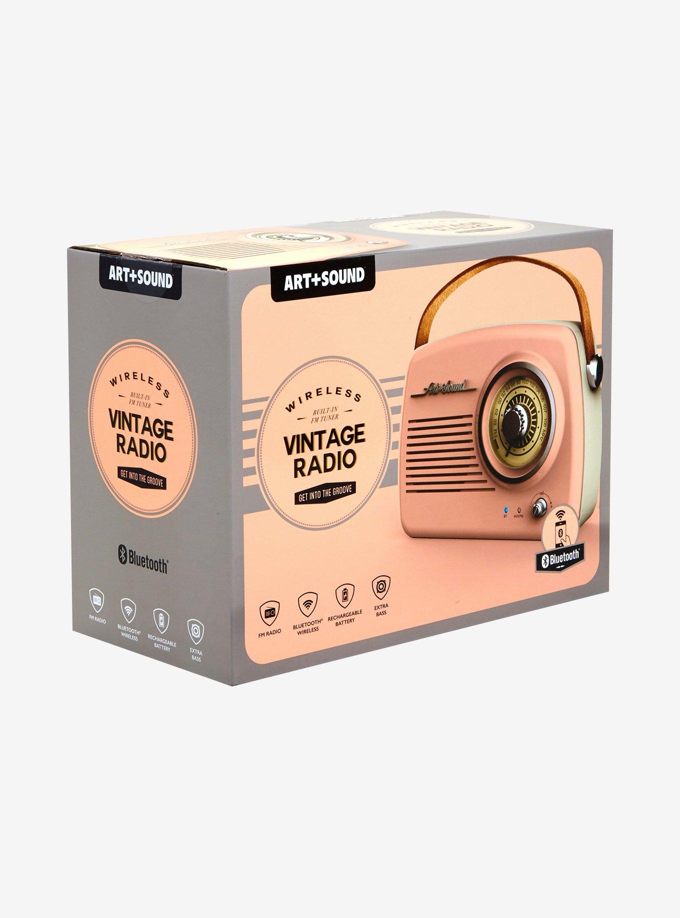 Pink Vintage Wireless Radio Speaker, , alternate