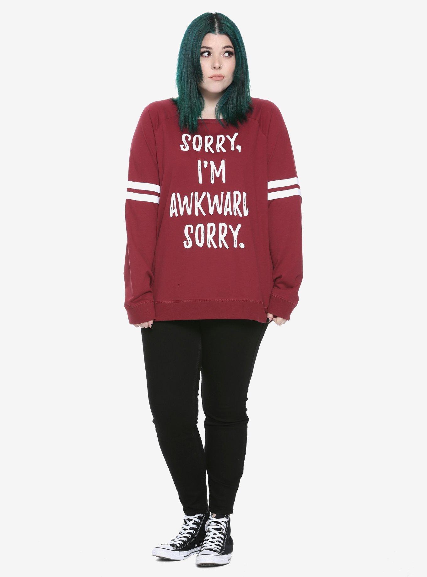 Sorry I'm Awkward Girls Pullover Plus Size, , alternate