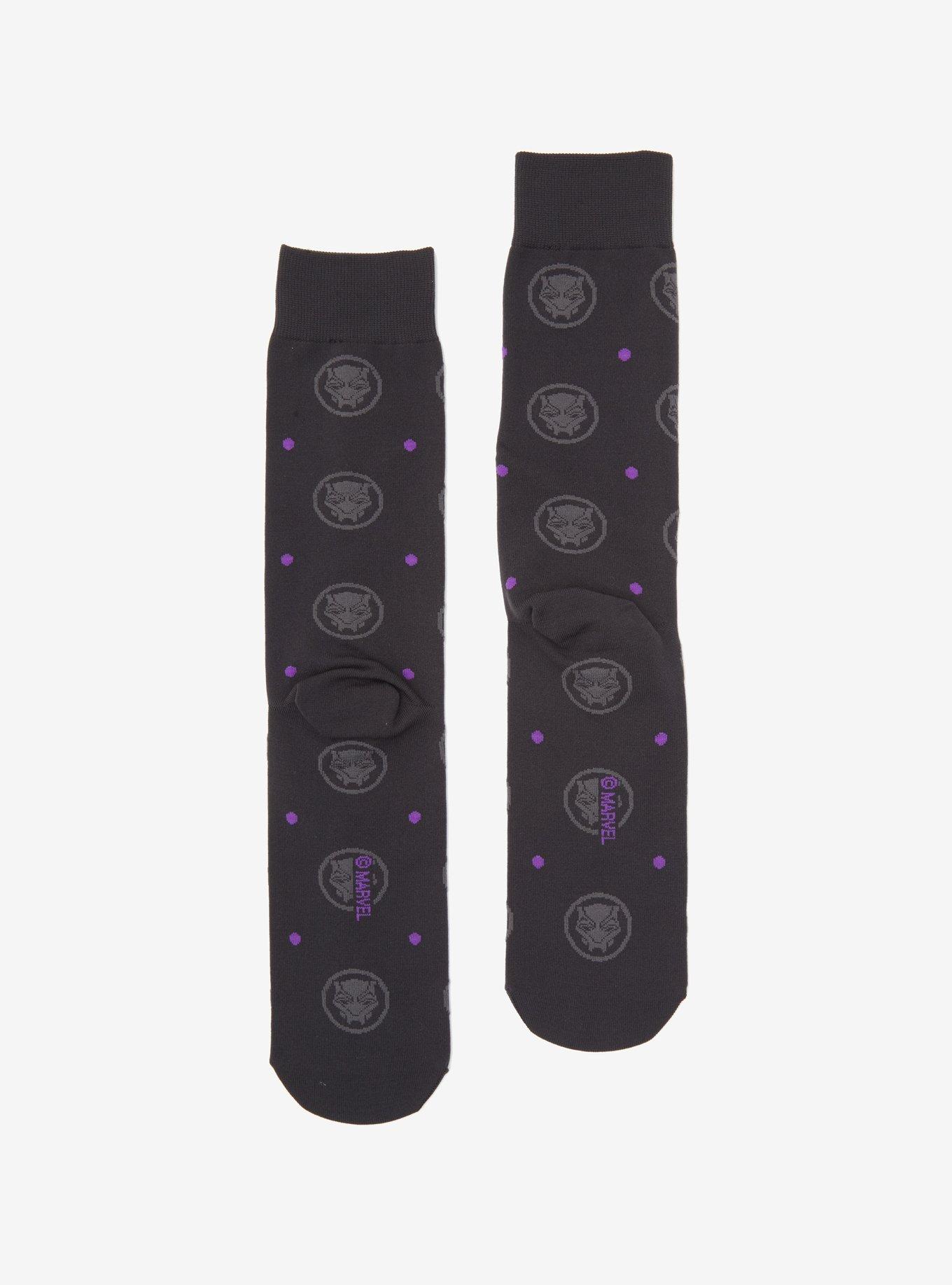 Black Panther Allover Print Dress Socks, , alternate