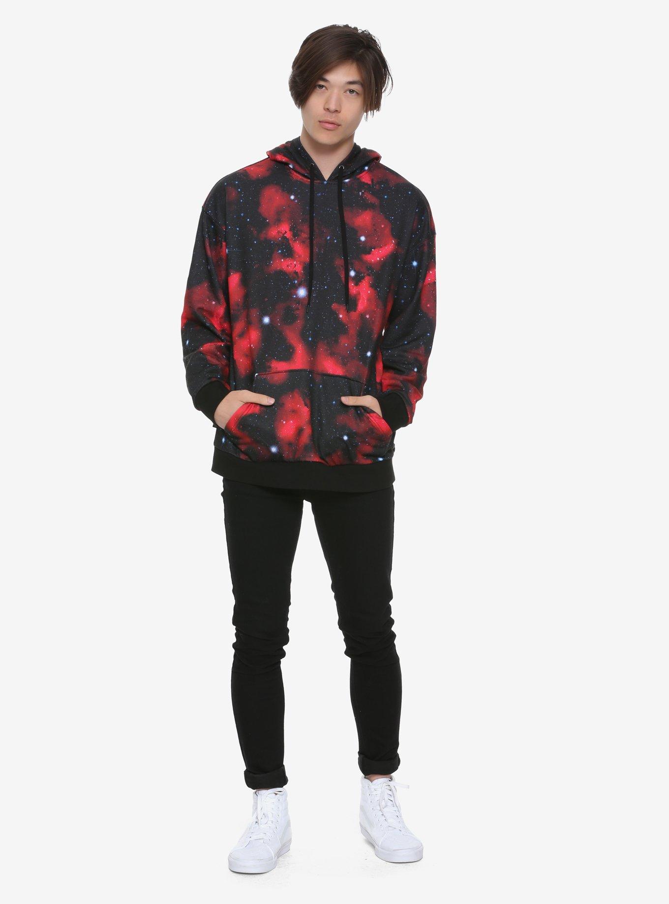 XXX RUDE Red & Black Galaxy Hoodie, , alternate