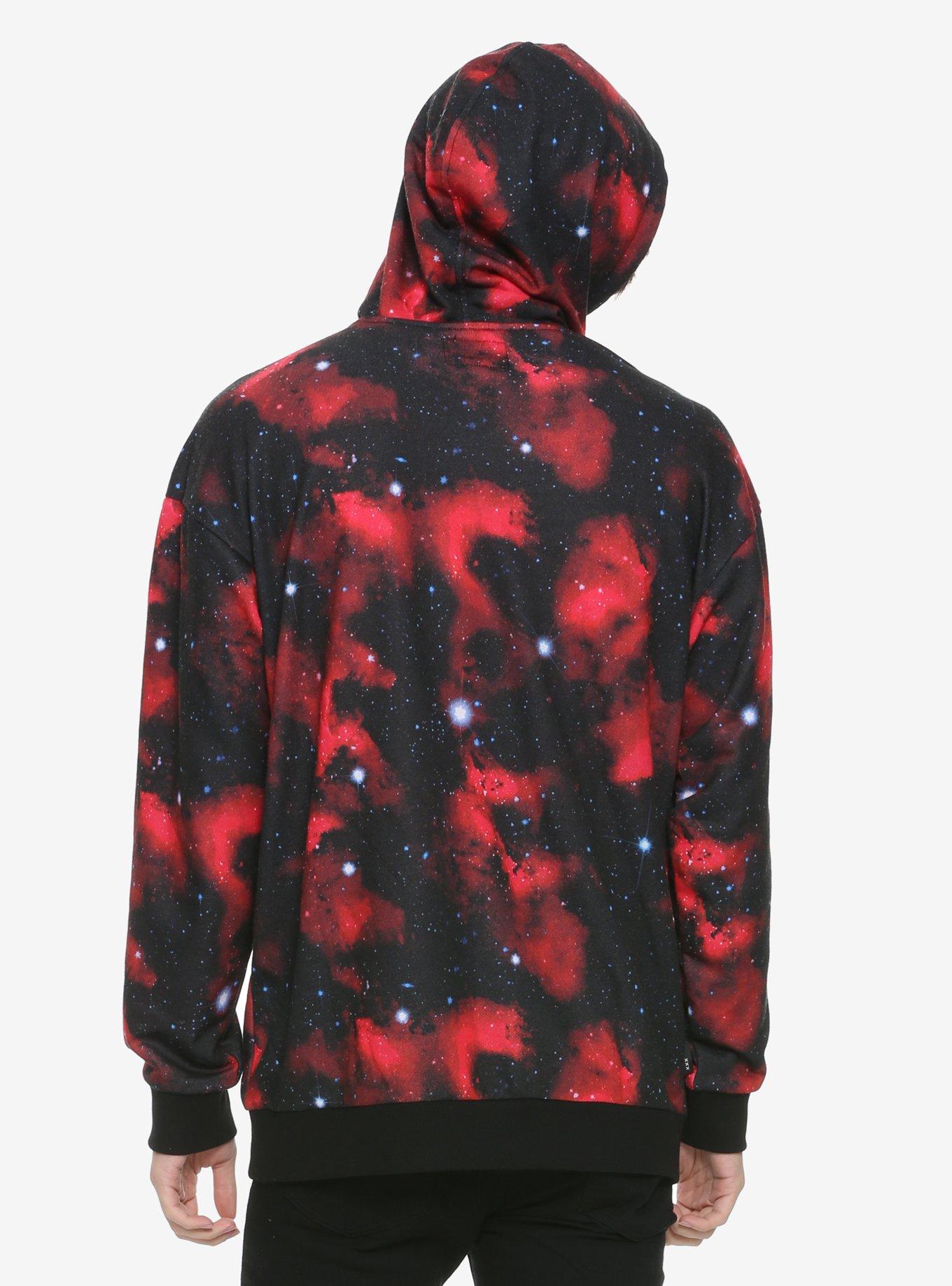 XXX RUDE Red & Black Galaxy Hoodie, , alternate