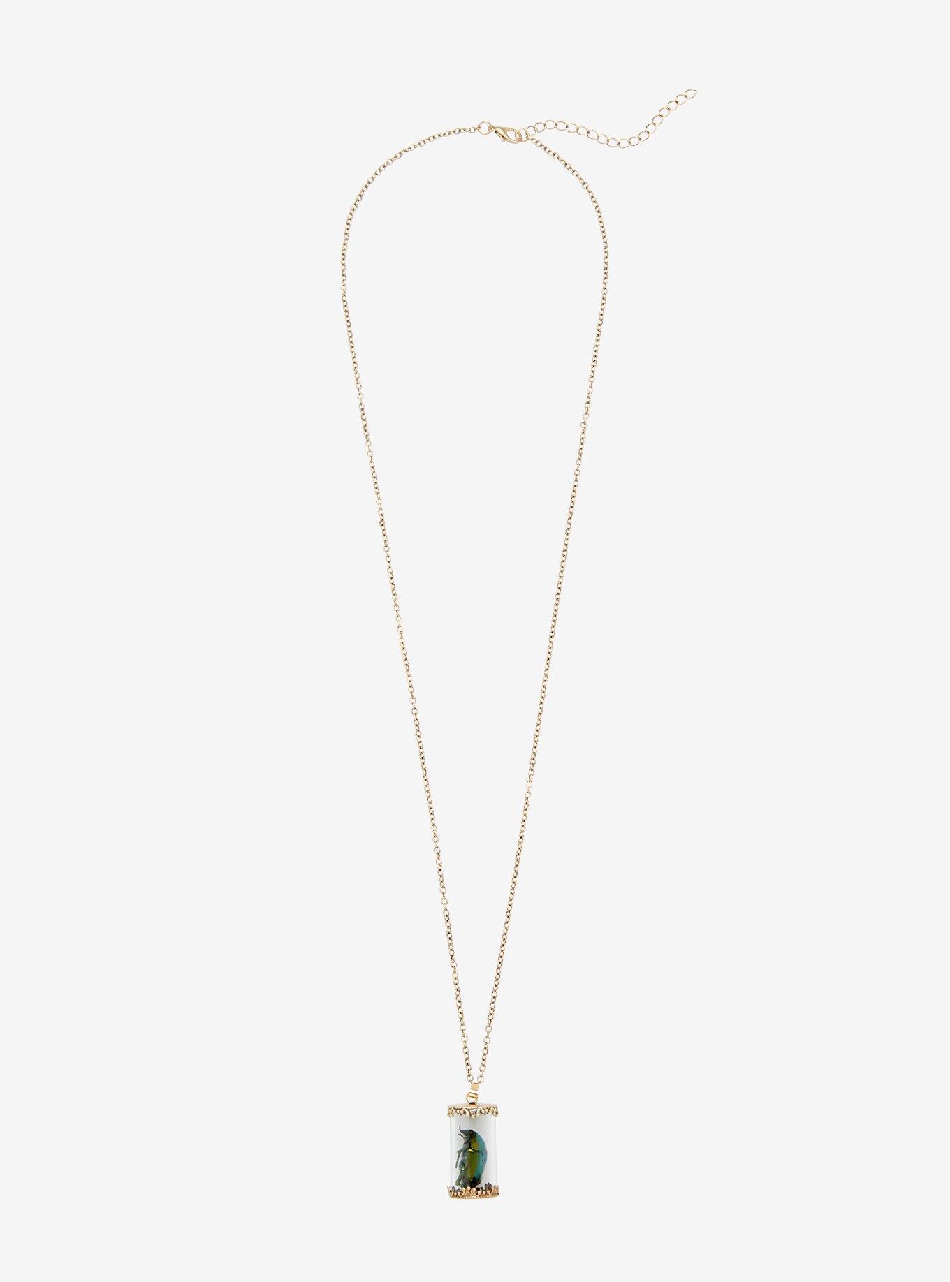 Beetle Charm Necklace, , alternate