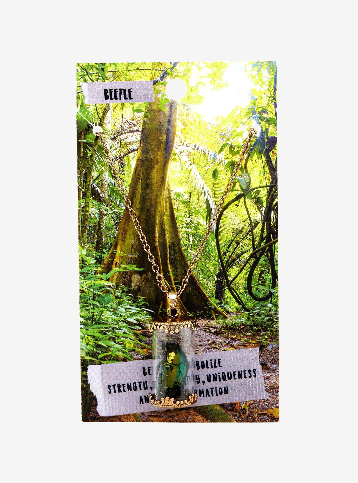 Beetle Charm Necklace, , alternate