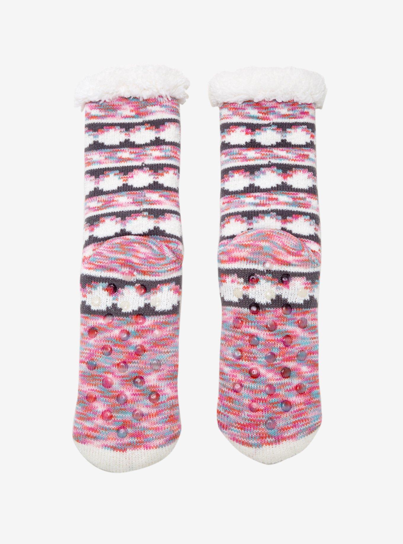 Sparkly Unicorn Slipper Socks, , alternate