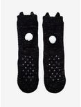 Cozy Black Cat Slipper Socks, , alternate