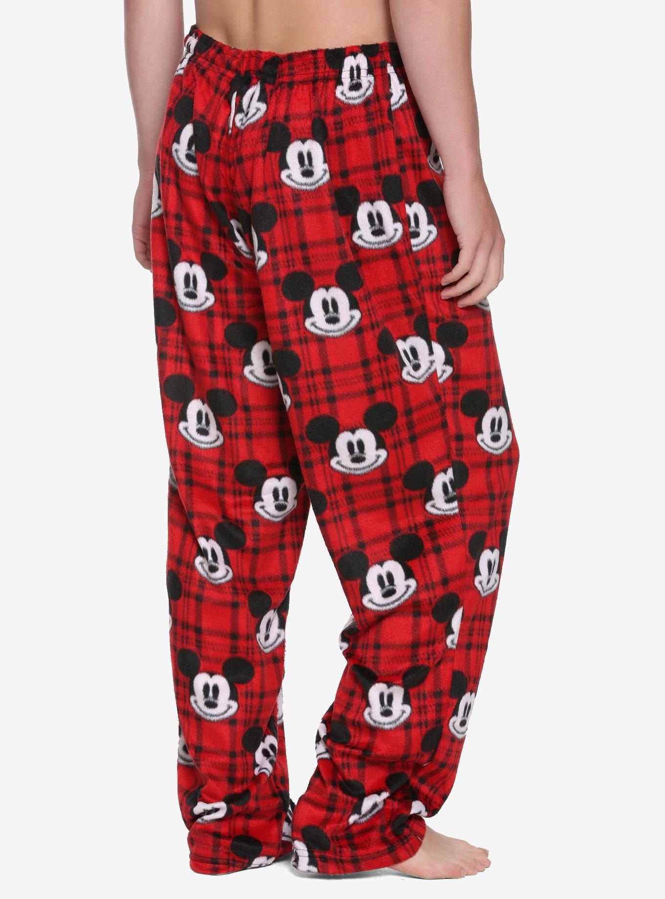 Disney Hot Topic Mickey Mouse Plus Size 3 3X Plaid Pants Chain Red