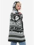 The Nightmare Before Christmas Fair Isle Girls Hooded Flyaway Cardigan Plus Size, WHITE, alternate