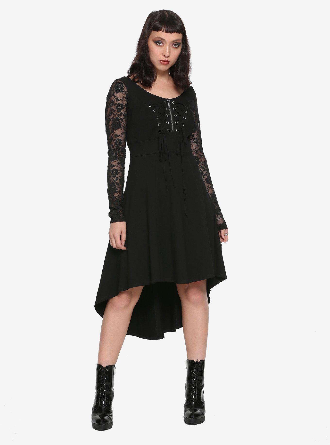 Tripp Black Double Corset Front Hi-Low Hem Dress, , alternate