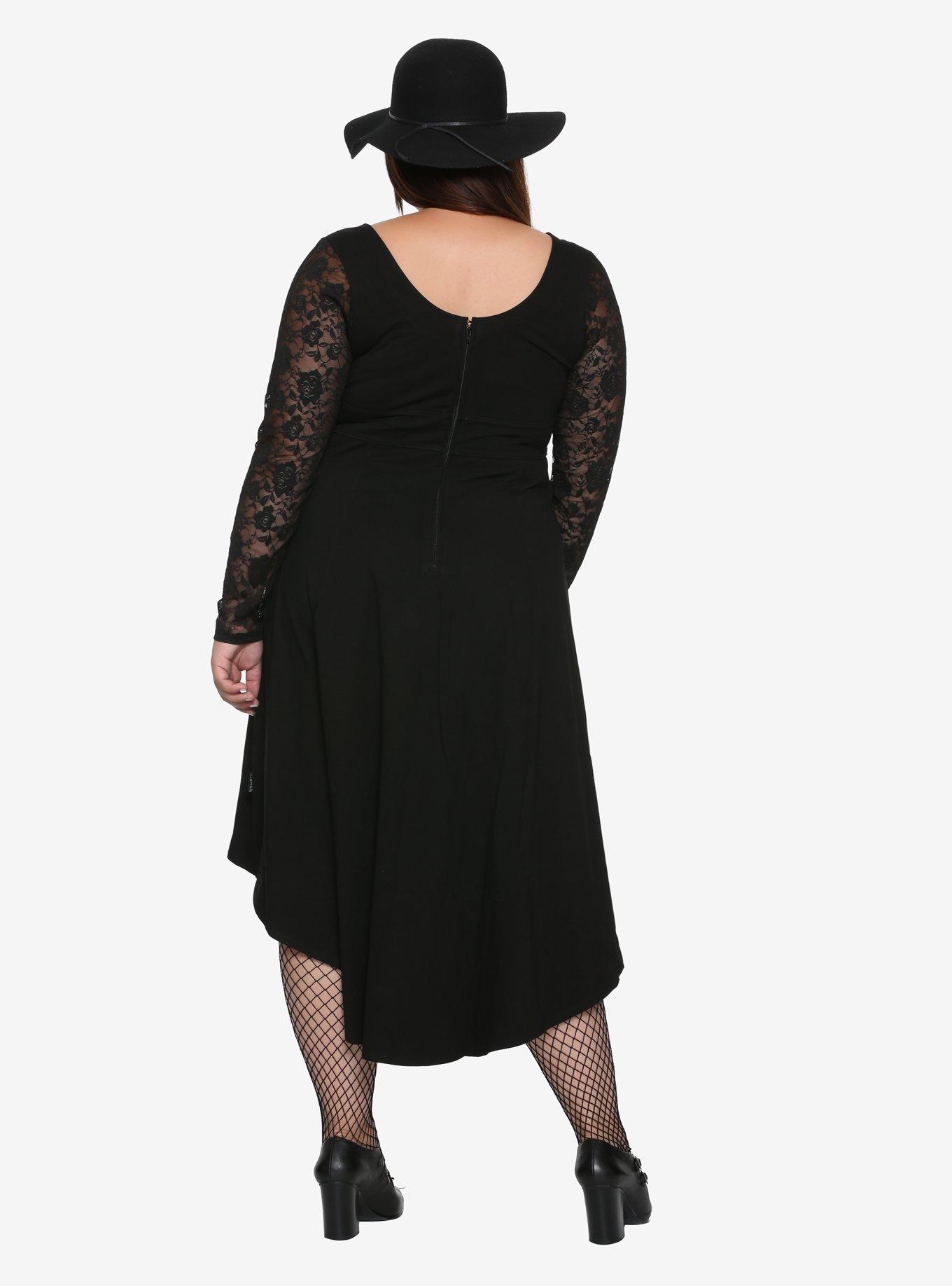 Tripp Black Double Corset Front Hi-Low Hem Dress Plus Size, , alternate
