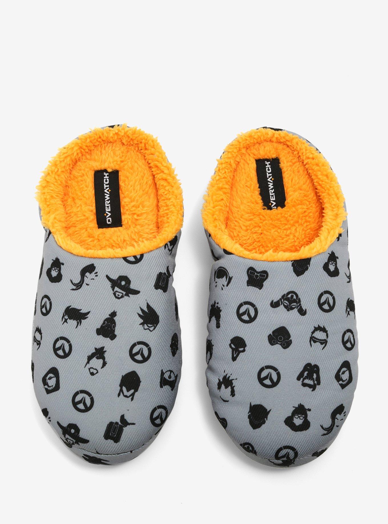 Overwatch Player Icons Slippers, BLACK, alternate