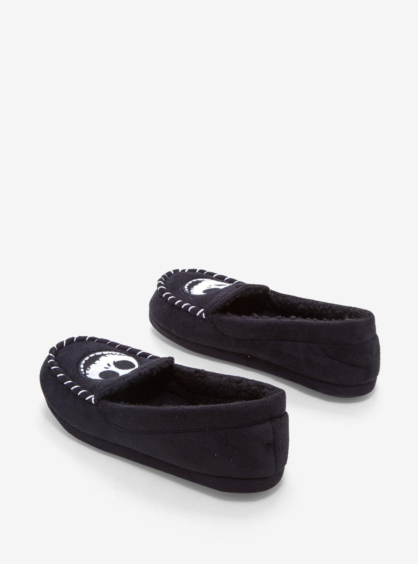 The Nightmare Before Christmas Jack Head Moccasin Slippers, BLACK-WHITE, alternate