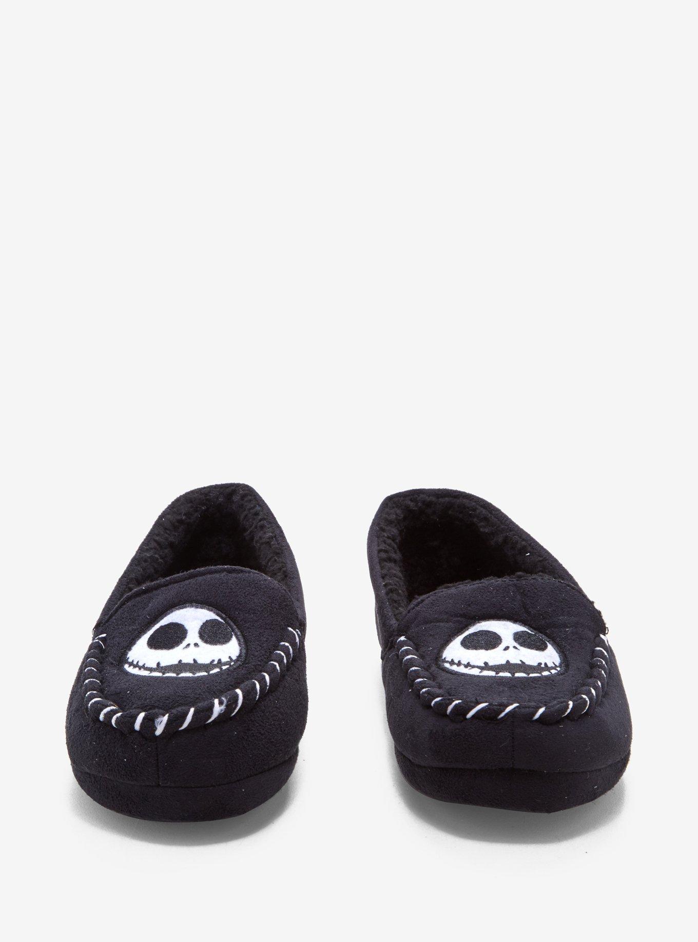 The Nightmare Before Christmas Jack Head Moccasin Slippers, BLACK-WHITE, alternate