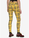 Tripp Yellow Plaid Girls Skinny Pants, , alternate