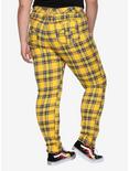 Tripp Yellow Plaid Girls Skinny Pants Plus Size, , alternate