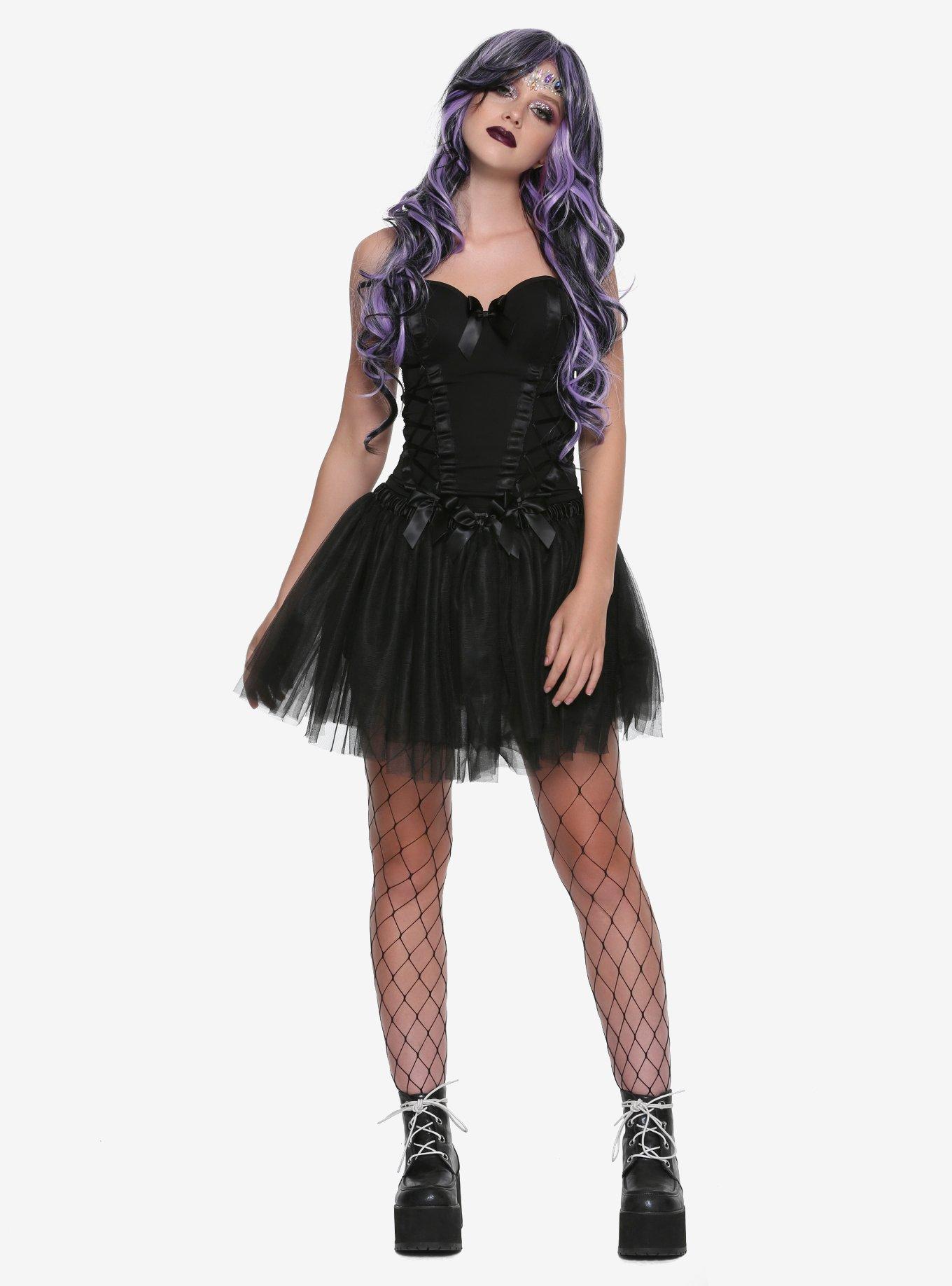 Black Satin Ribbon Corset, , alternate