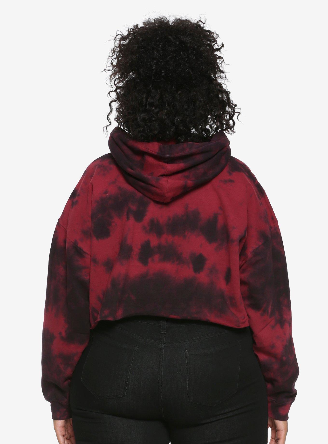 Supernatural Tie Dye Girls Cropped Hoodie Plus Size, , alternate