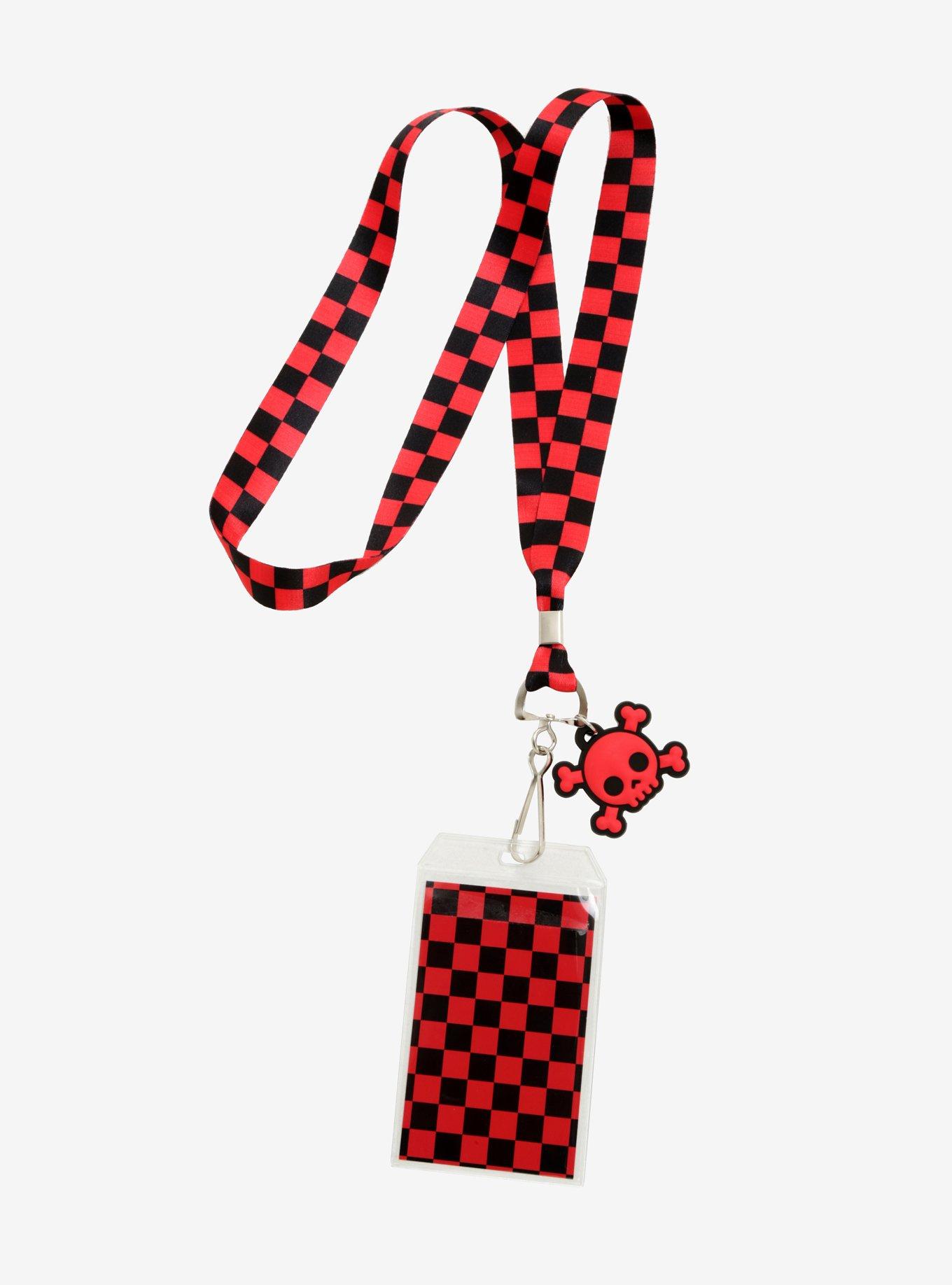 Black & Red Checkered Lanyard, , alternate