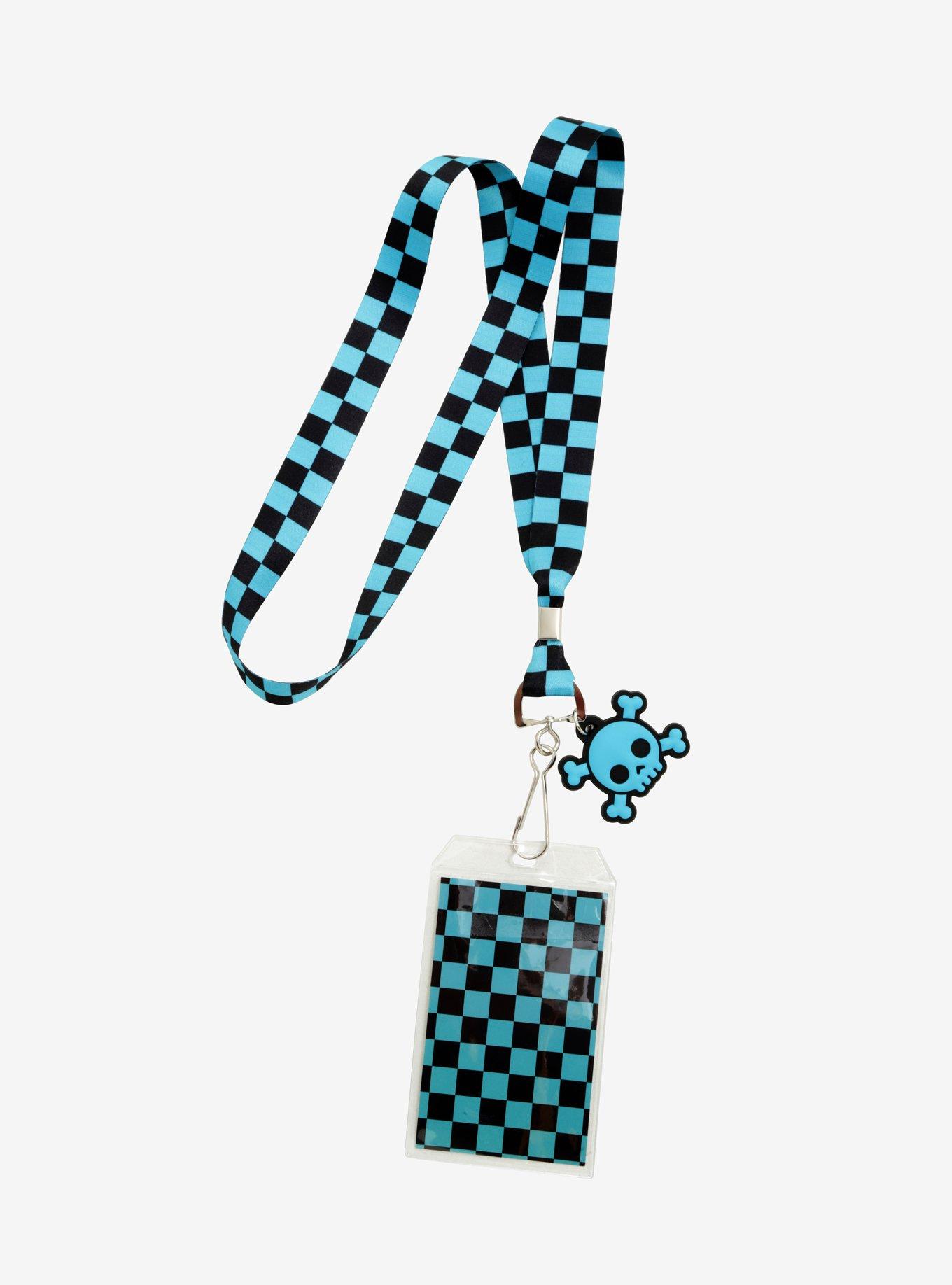 Black & Teal Checkered Lanyard, , alternate