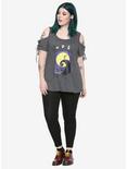The Nightmare Before Christmas Girls Cold Shoulder Top Plus Size, MULTI, alternate