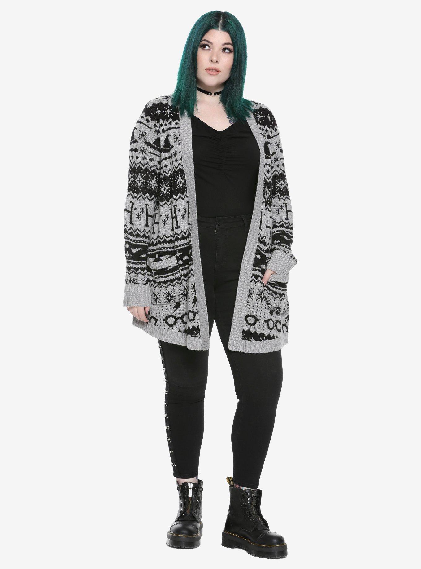 Harry Potter Fair Isle Girls Cardigan Plus Size, , alternate