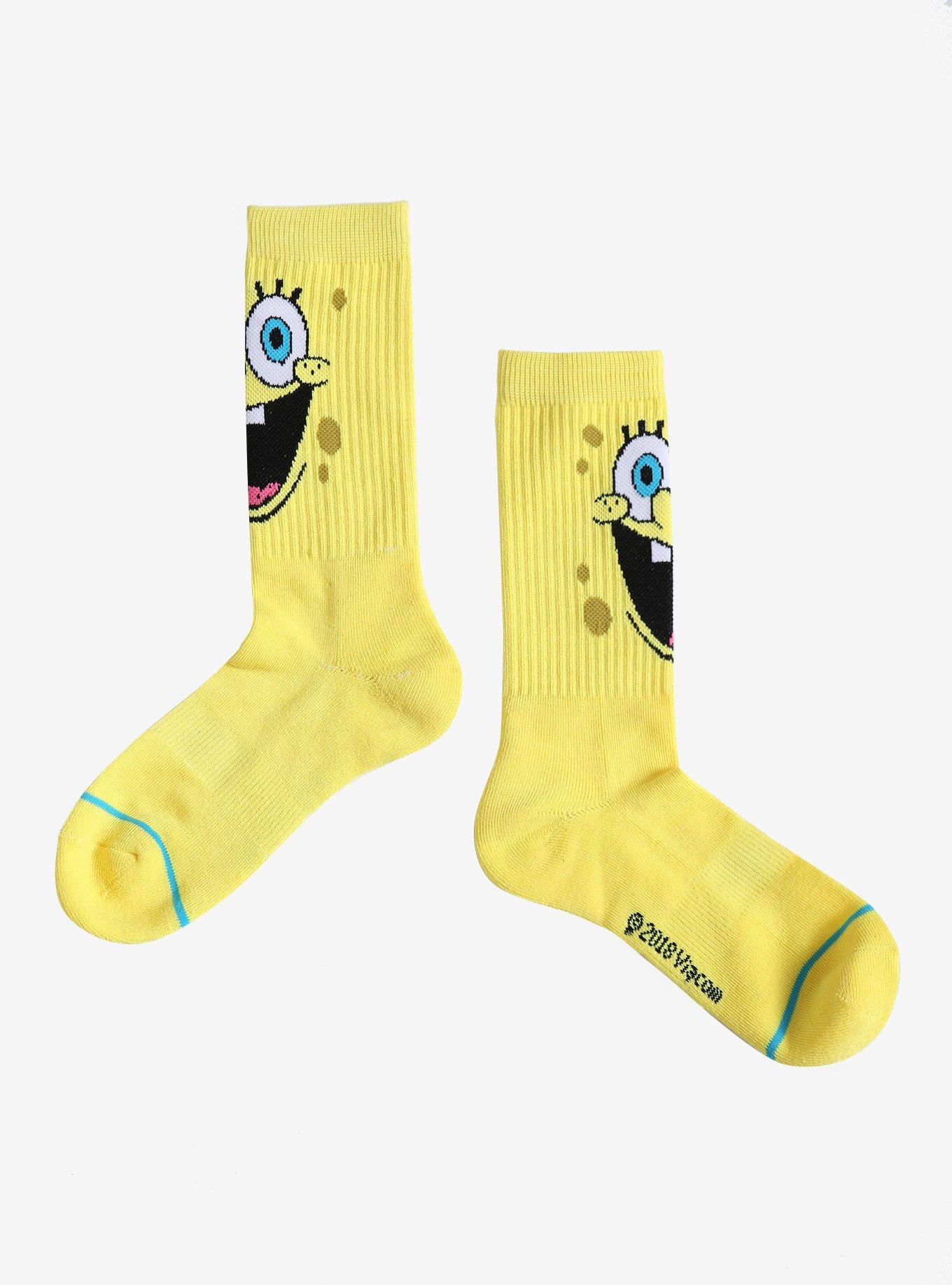SpongeBob SquarePants Big Face Crew Socks, , alternate