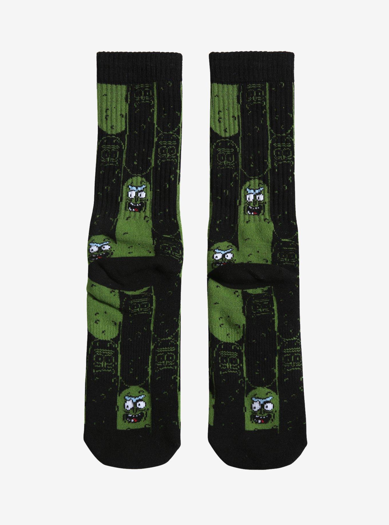 Rick And Morty Pickle Rick Crew Socks, , alternate