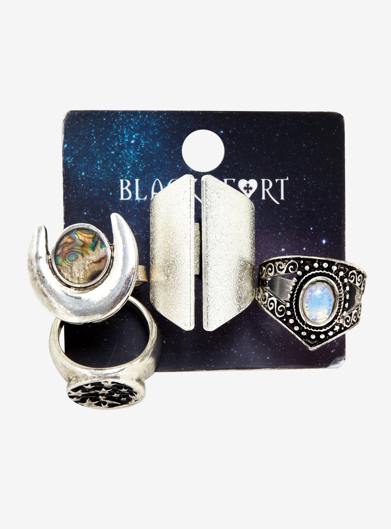 Blackheart Abalone Ring Set, , alternate