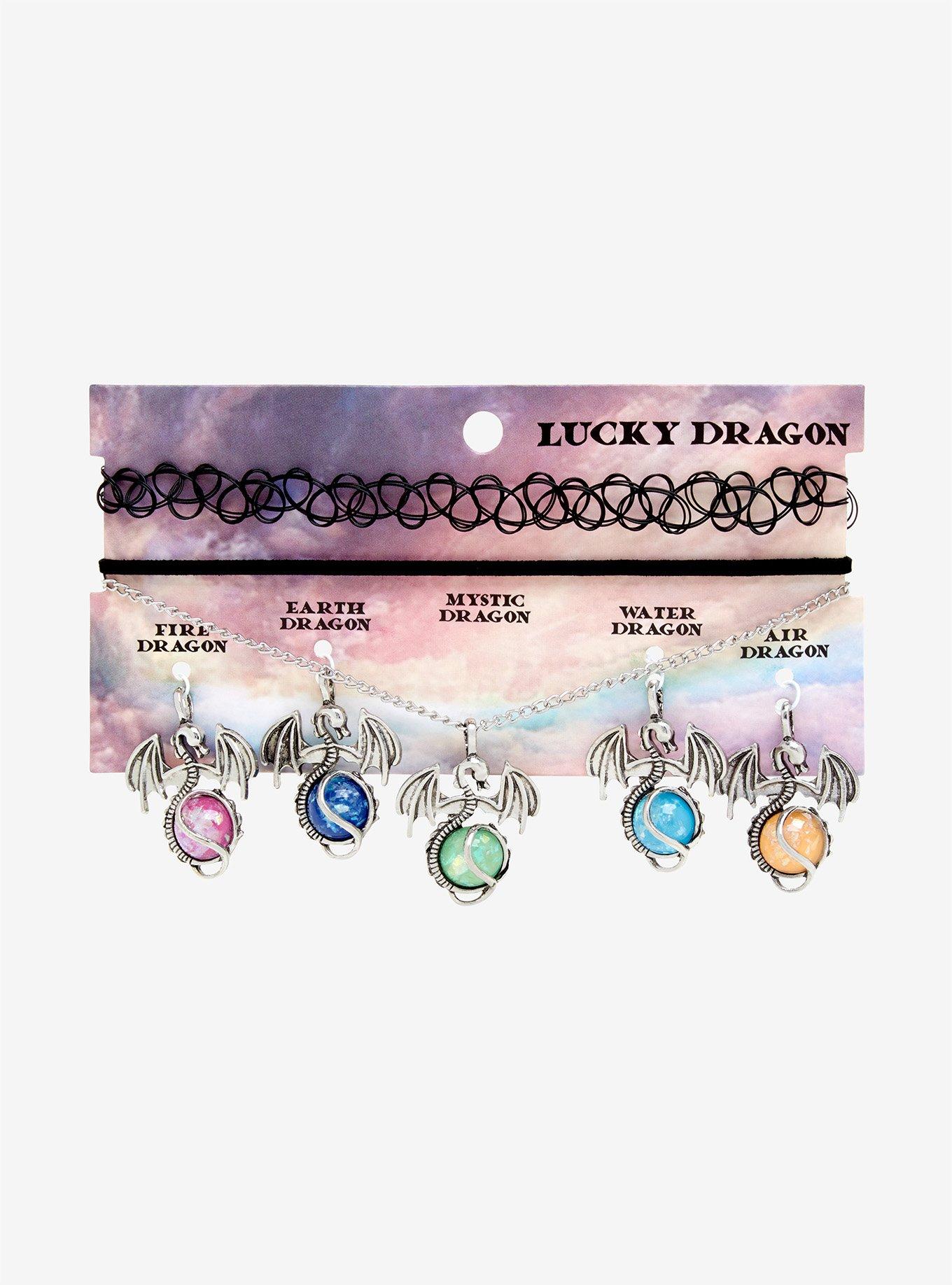 Lucky Dragon Interchangeable Tattoo Choker & Necklace Set, , alternate