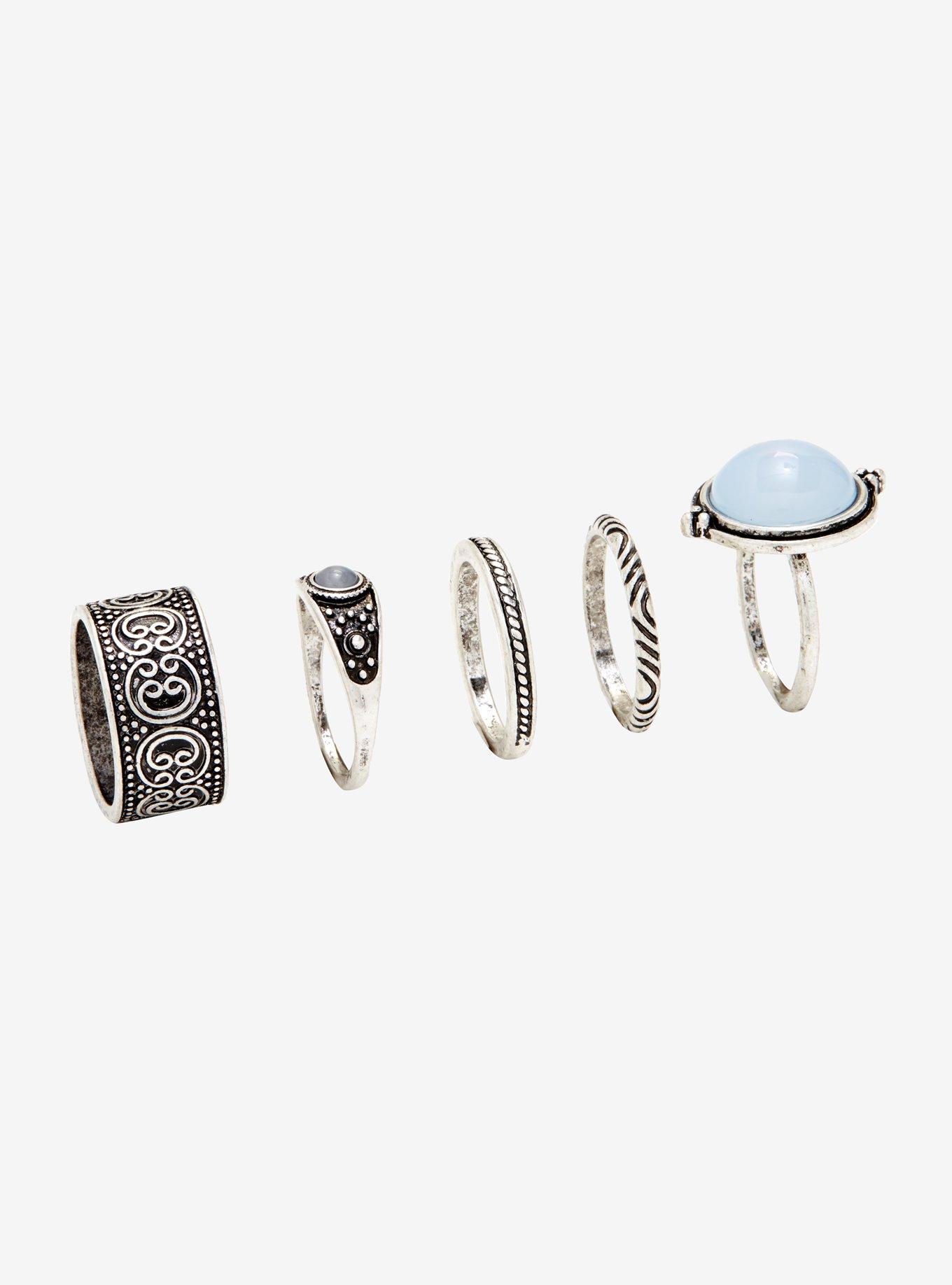 Blackheart Celtic Moonstone Ring Set, , alternate