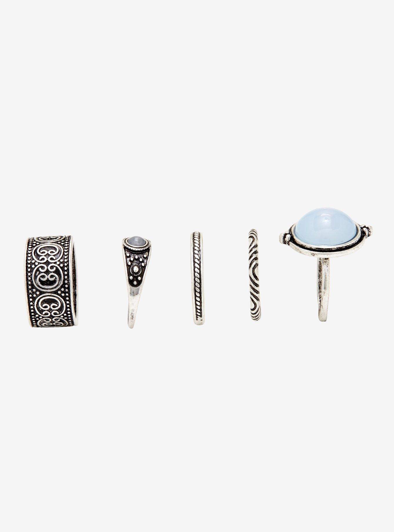 Blackheart Celtic Moonstone Ring Set, , alternate