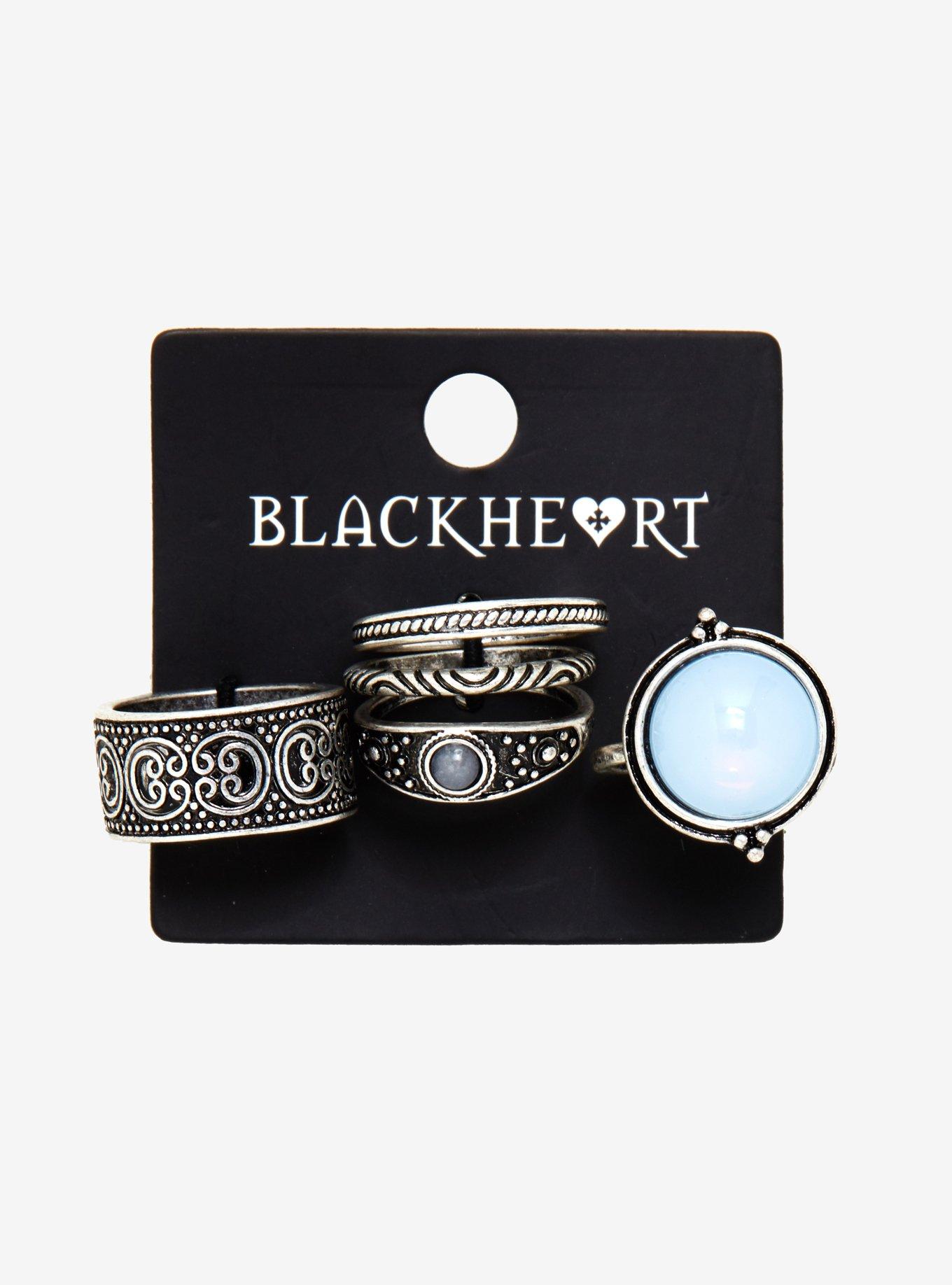 Blackheart Celtic Moonstone Ring Set, , alternate