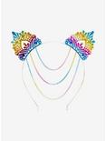 Rainbow Anodized Chain Cat Ear Headband, , alternate