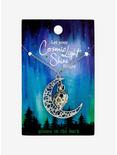 Ornate Crescent Moon Glow-In-The-Dark Necklace, , alternate