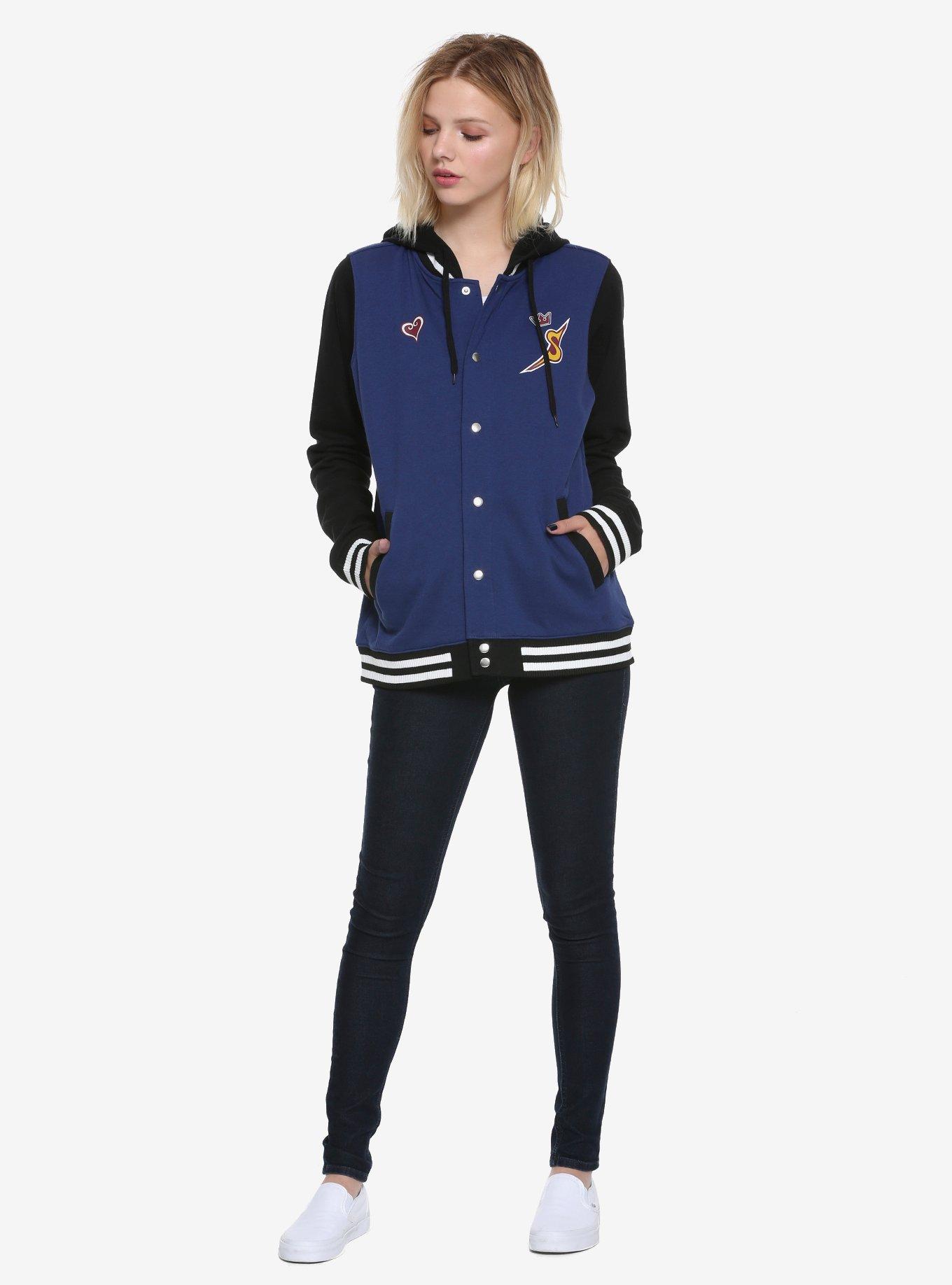 Disney Kingdom Hearts Girls Varsity Jacket, BLUE, alternate