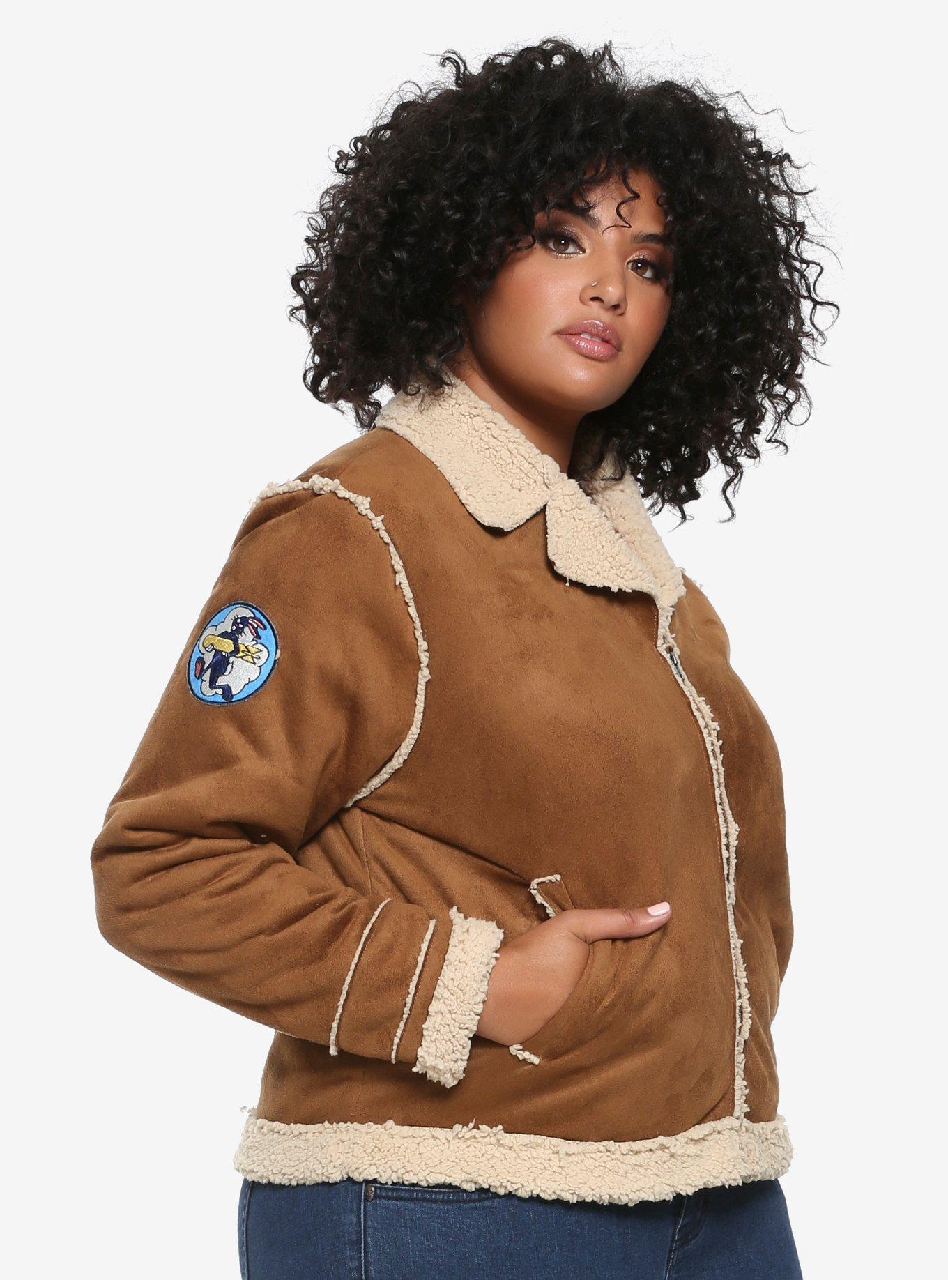 Her Universe Tomb Raider Shadow Of The Tomb Raider Girls Aviator Cosplay Jacket Plus Size, TAN/BEIGE, alternate