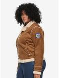 Her Universe Tomb Raider Shadow Of The Tomb Raider Girls Aviator Cosplay Jacket Plus Size, TAN/BEIGE, alternate