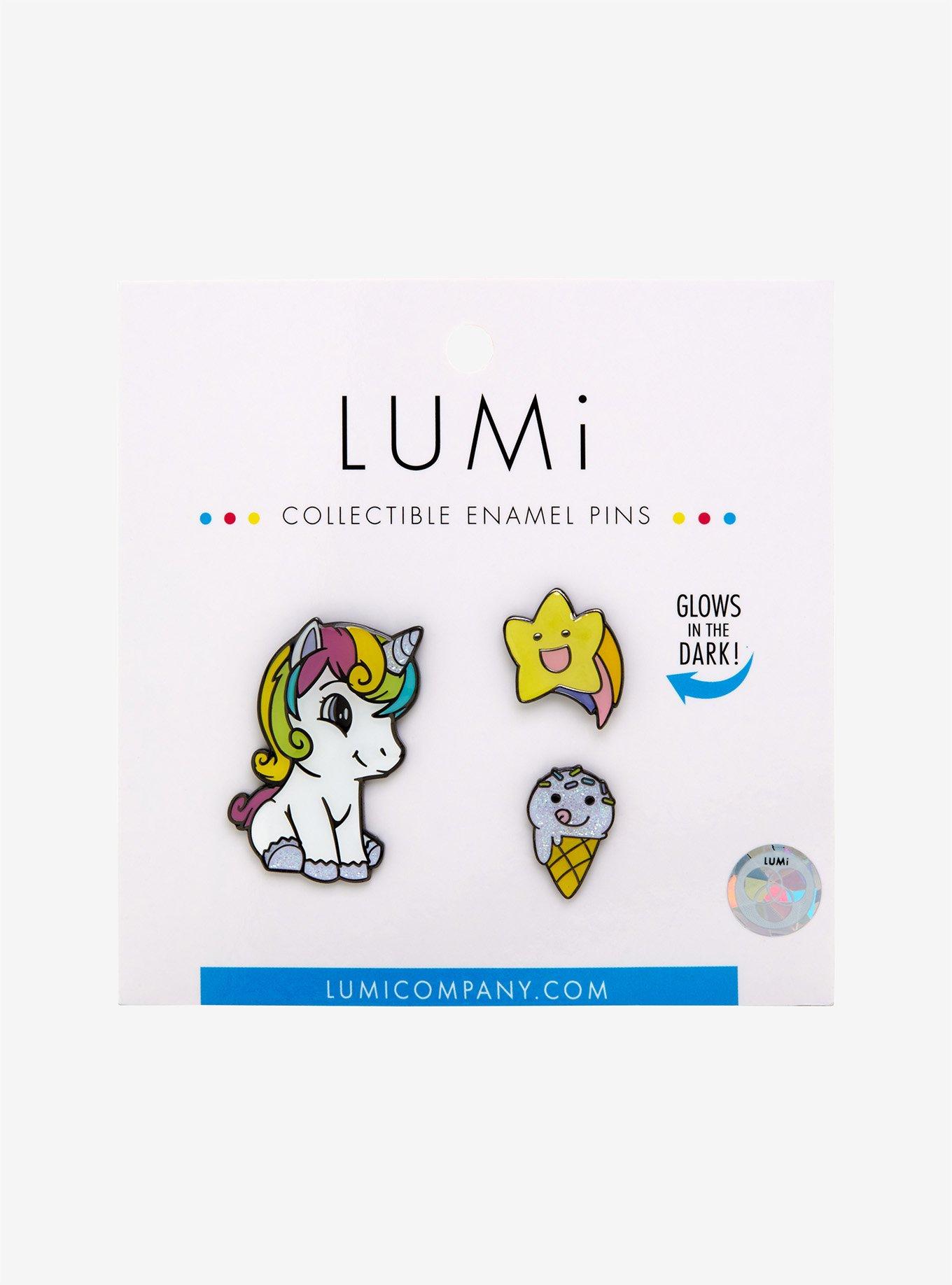Lumi Unicorn Collectible Enamel Pin Set, , alternate