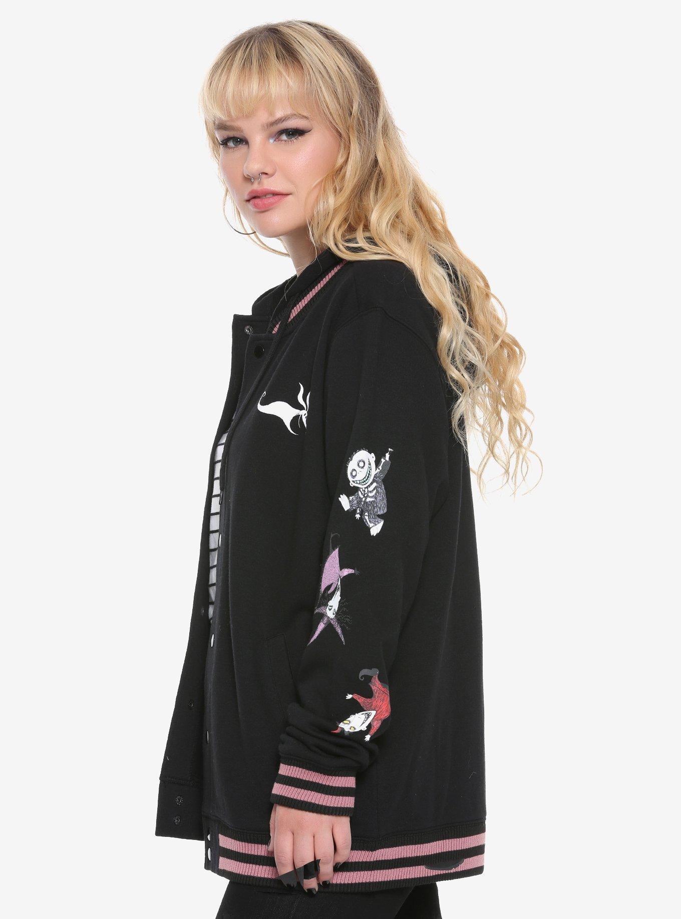 The Nightmare Before Christmas Zero Hooded Girls Varsity Jacket, BLACK, alternate