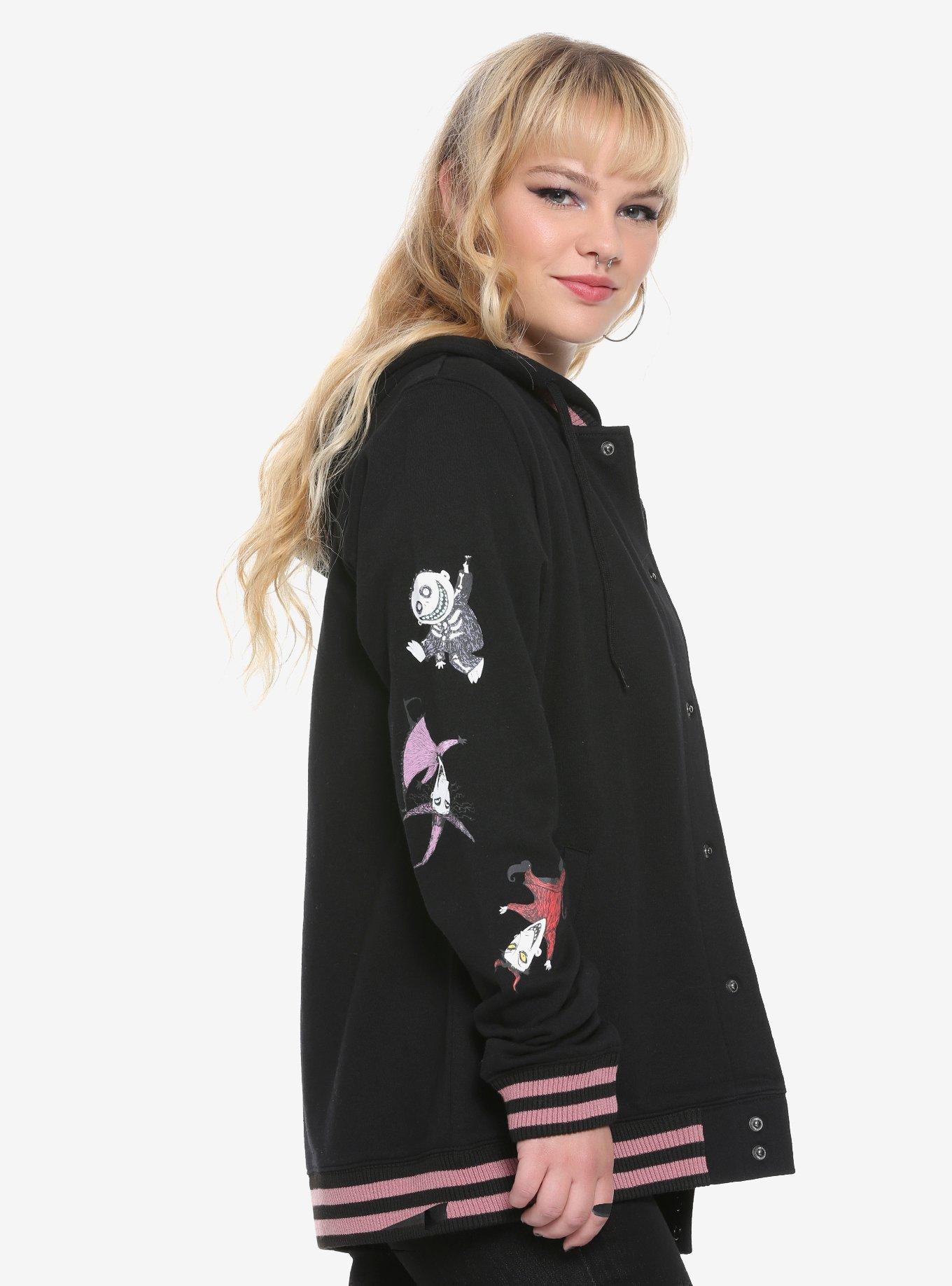 The Nightmare Before Christmas Zero Hooded Girls Varsity Jacket, BLACK, alternate