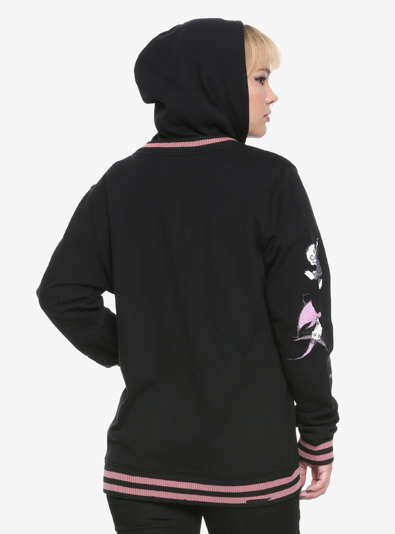 The Nightmare Before Christmas Zero Hooded Girls Varsity Jacket, BLACK, alternate