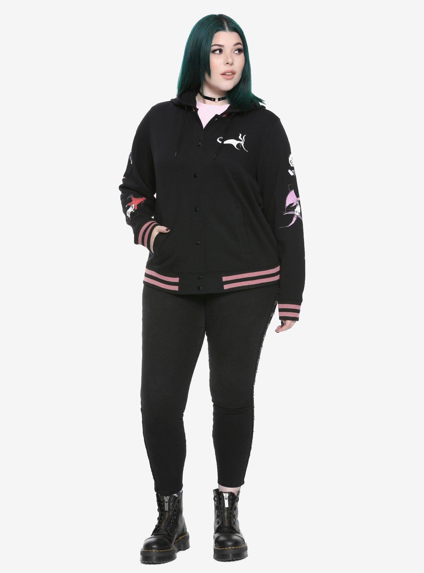 The Nightmare Before Christmas Zero Hooded Girls Varsity Jacket Plus Size, BLACK, alternate
