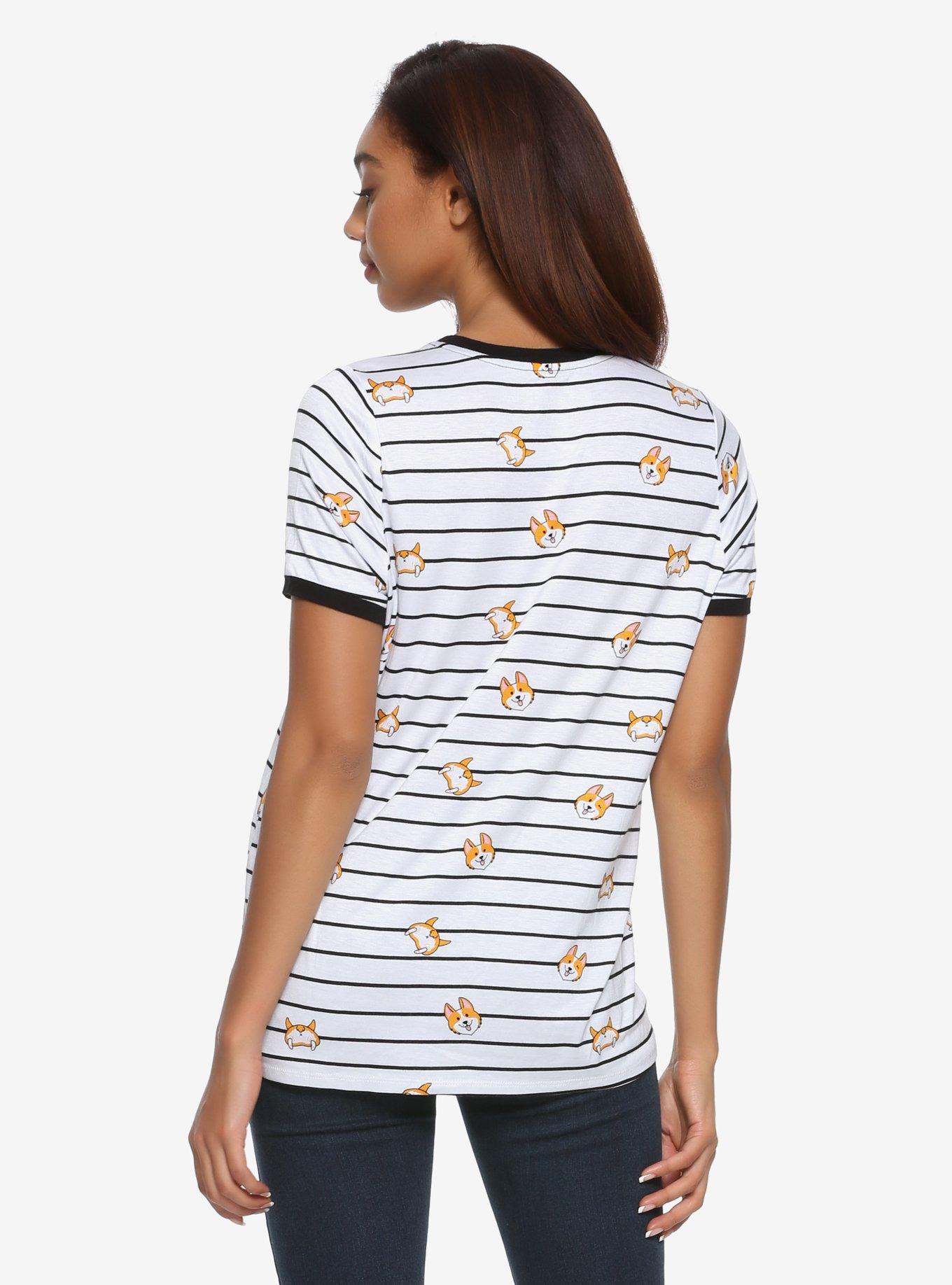 Corgi Cuties Striped Girls T-shirt, , alternate