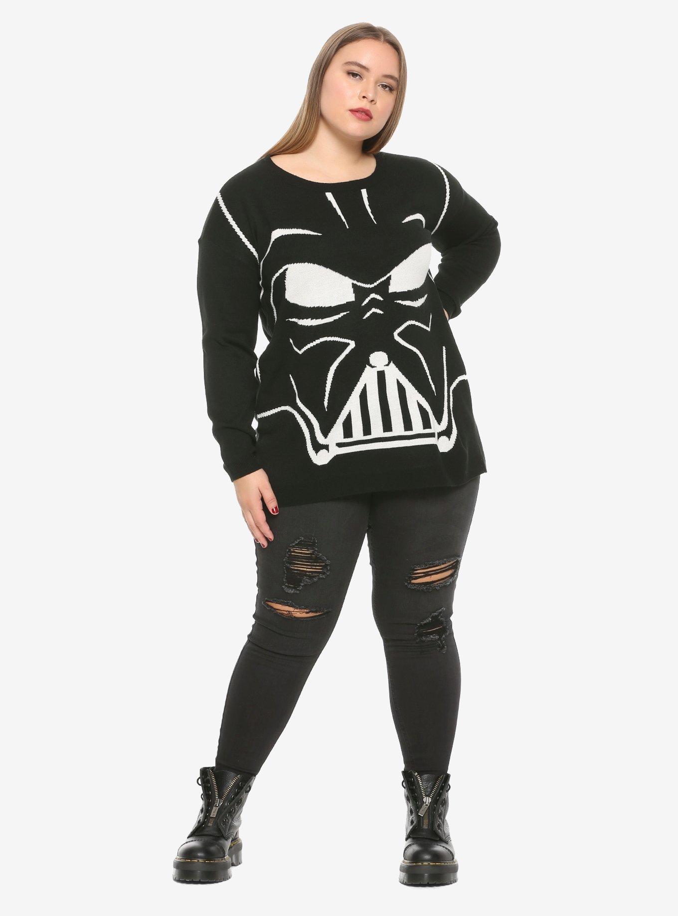 Her Universe Star Wars Darth Vader Intarsia Girls Sweater Plus Size, , alternate