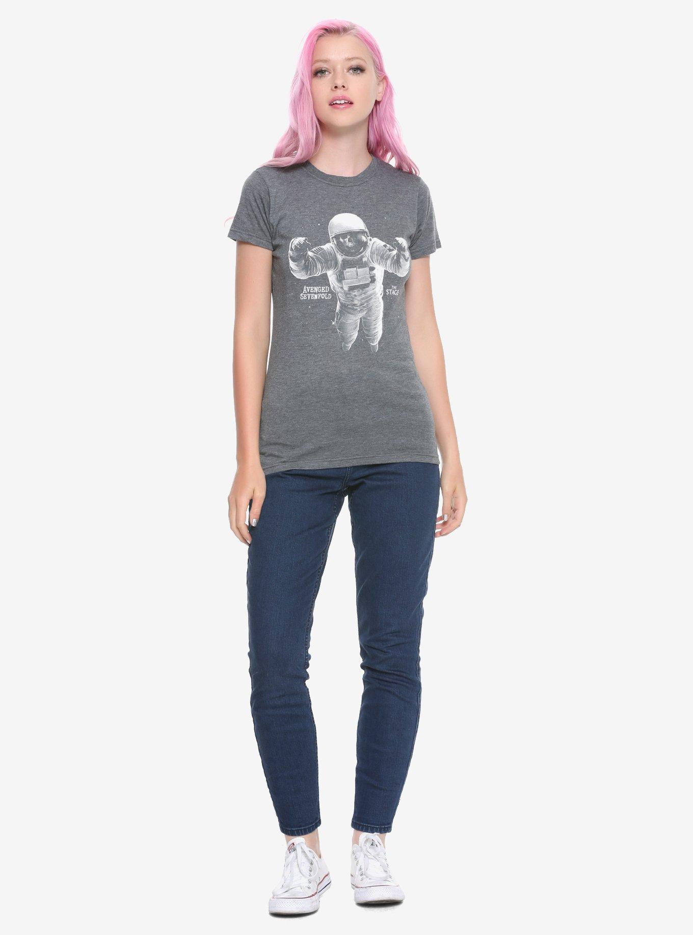 Avenged Sevenfold Skeleton Astronaut Girls T-Shirt, , alternate