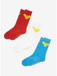 DC Comics Wonder Woman Logo Crew Socks 3 Pair, , alternate